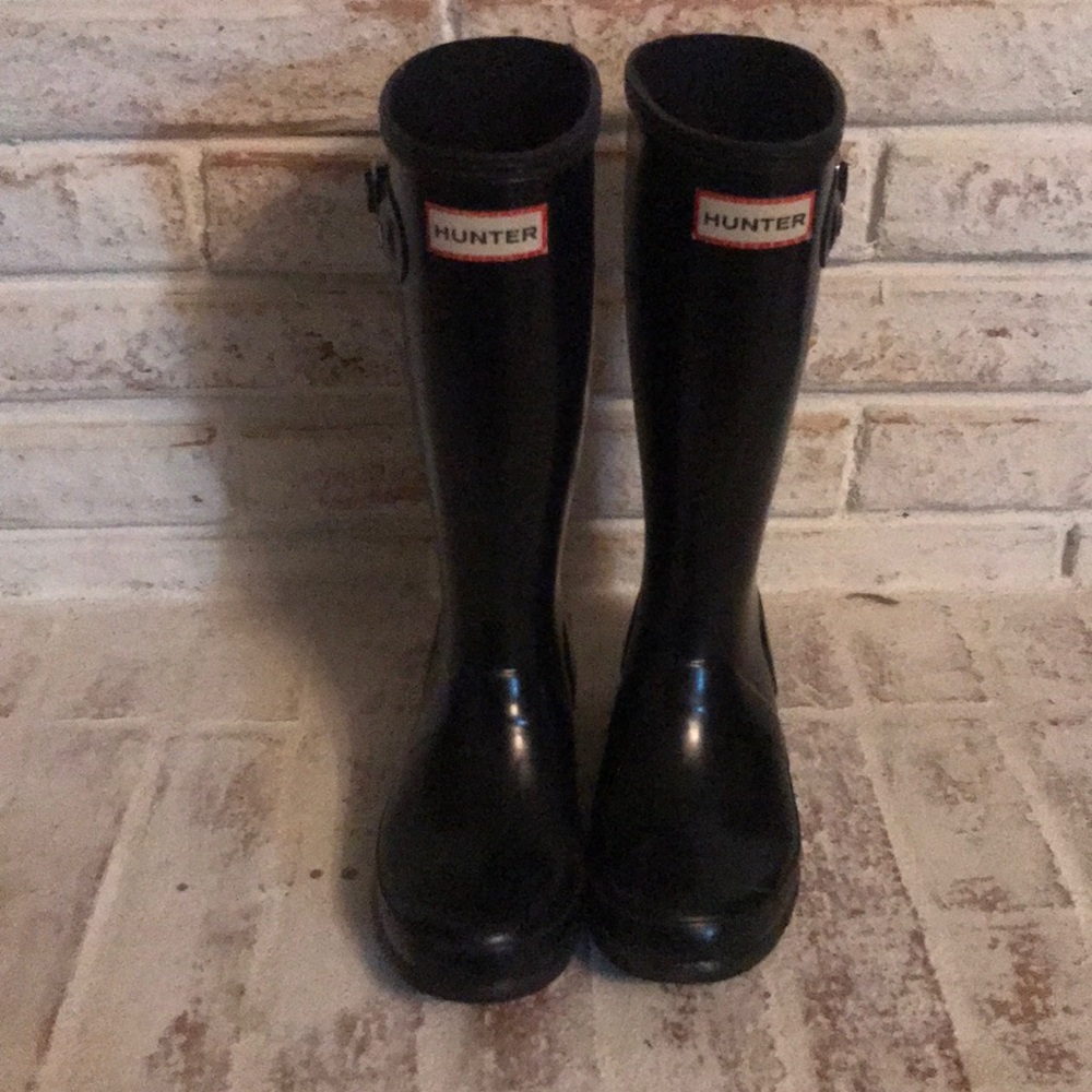 Hunter long black boots size 33